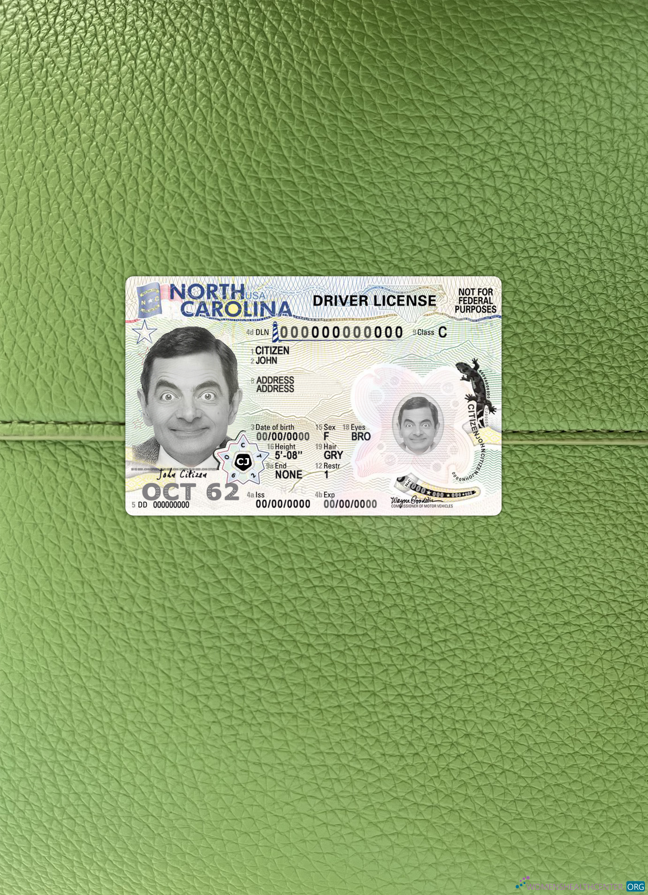 Download USA North Carolina driving license 2024 present photolook FRONT Photoshop template